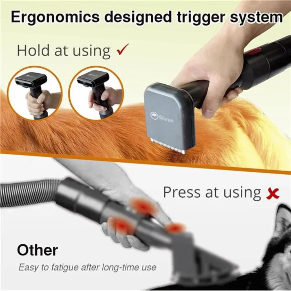 Pet Vacuum Grooming Brush Hair Comb Shedding Deshedding Attachment Tool